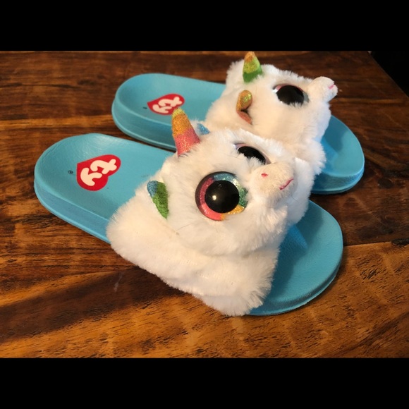 Girl’s ty brand unicorn slide sandals sz 11/12 - Picture 2 of 3